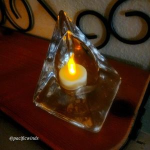 SOLID LEAD GLASS CANDLE HOLDER